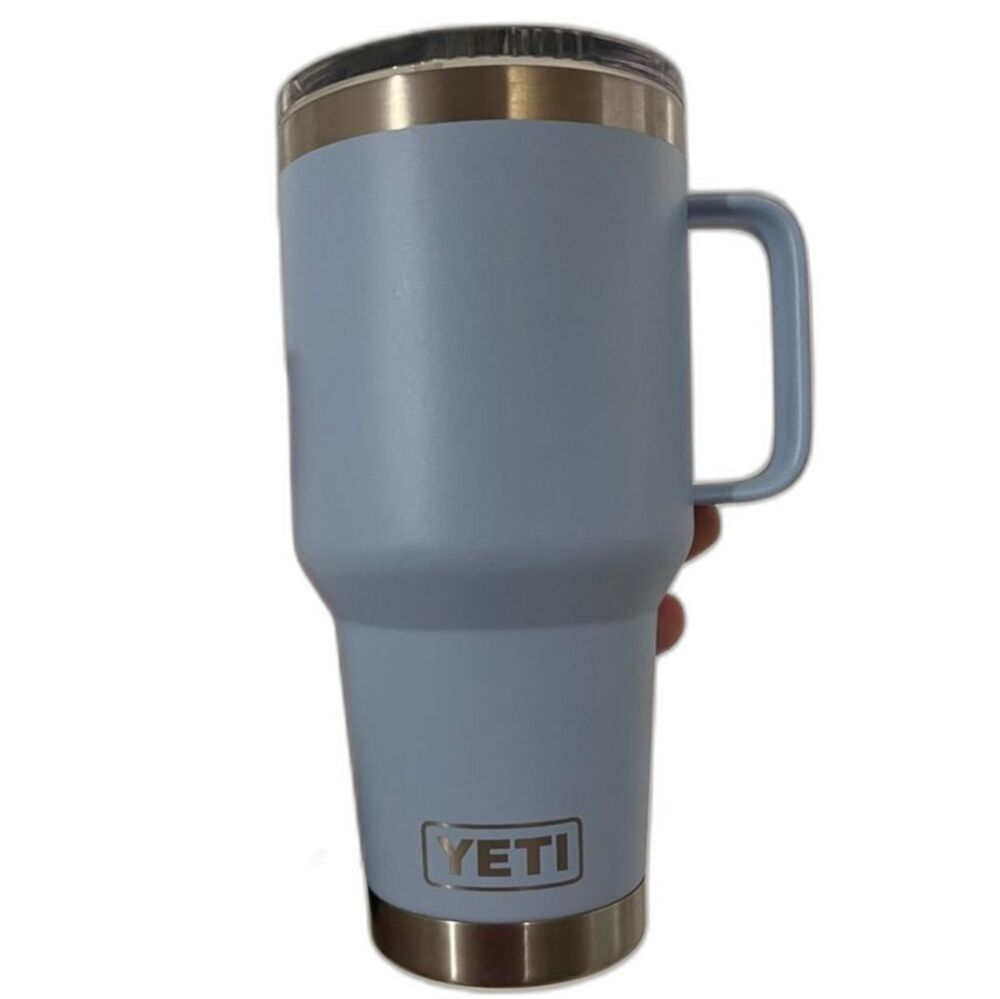 YETI Light Blue Rambler 35 oz Insulated Travel Mug with Handle